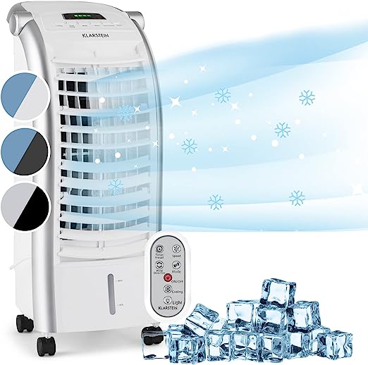 Klarstein Luftkühler mit Wasserkühlung, 4-in-1 Verdunstungskühler, Luftbefeuchter, Ventilator & Nachtmodus